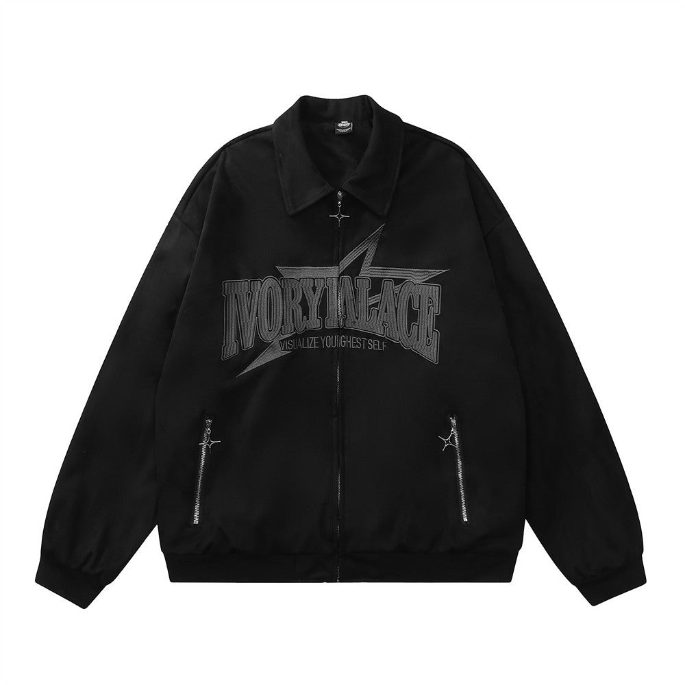 UNIKCOSA LuxeEase Letter Embroidered Pilot Jacket Bomber 💫