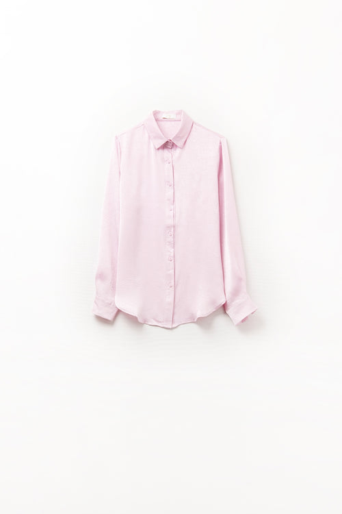 Q2 Baby Pink Buttoned Shirt in satin