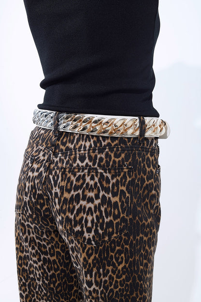 Barrel Leopard Print Jeans