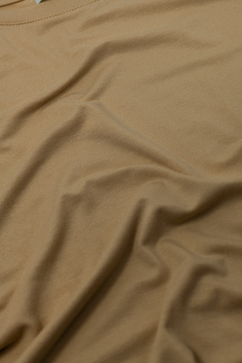 Basic camel crew neck viscose T-shirt