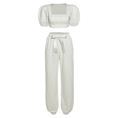 UNIKCOSA UrbanSoul Lantern Sleeve Tee and High Waist Pants 💫