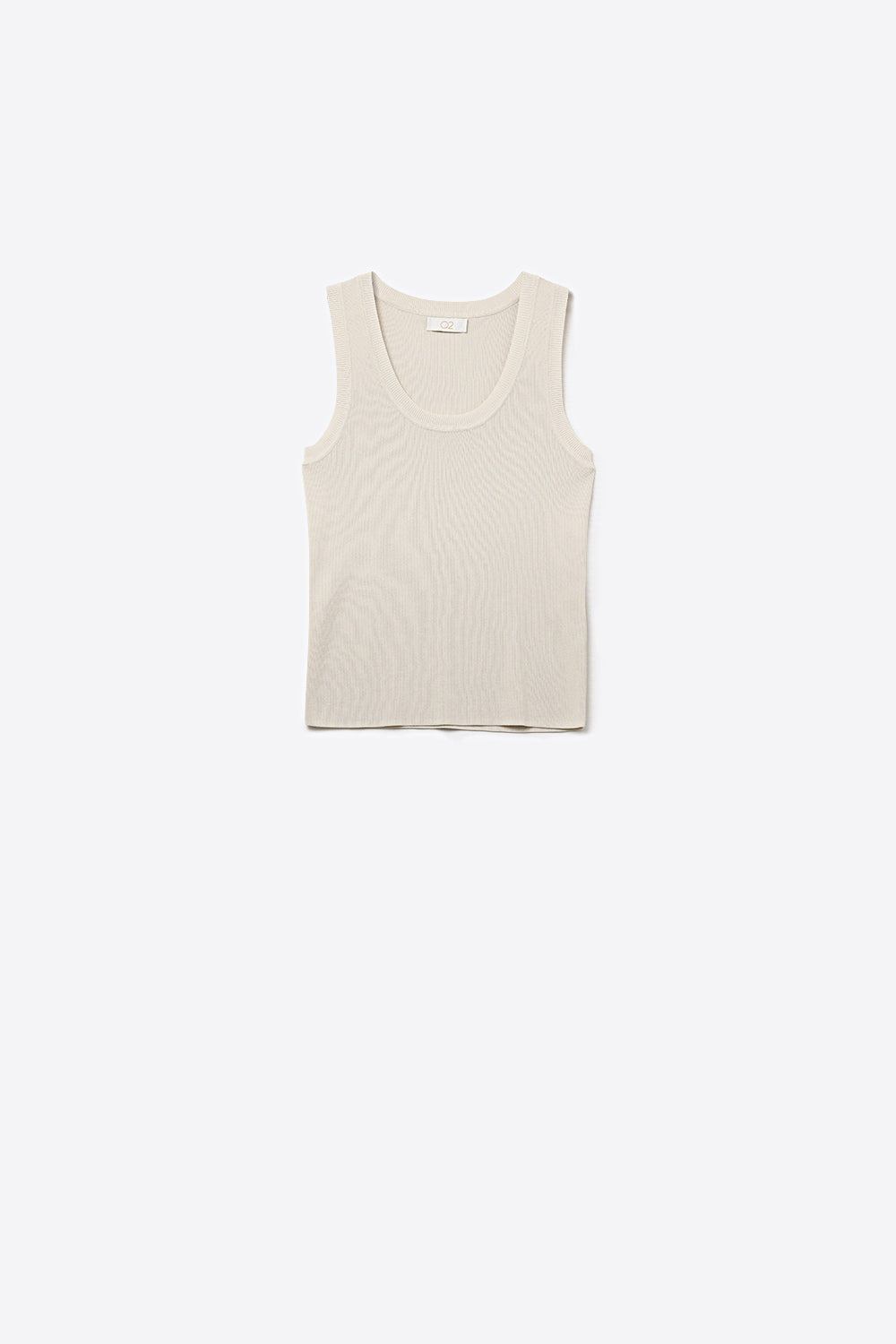 Q2 Beige Ribbed Knit Tank Top for Layering