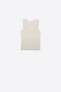 Q2 Beige Ribbed Knit Tank Top for Layering