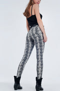 UNIKCOSA Black pants with snake print