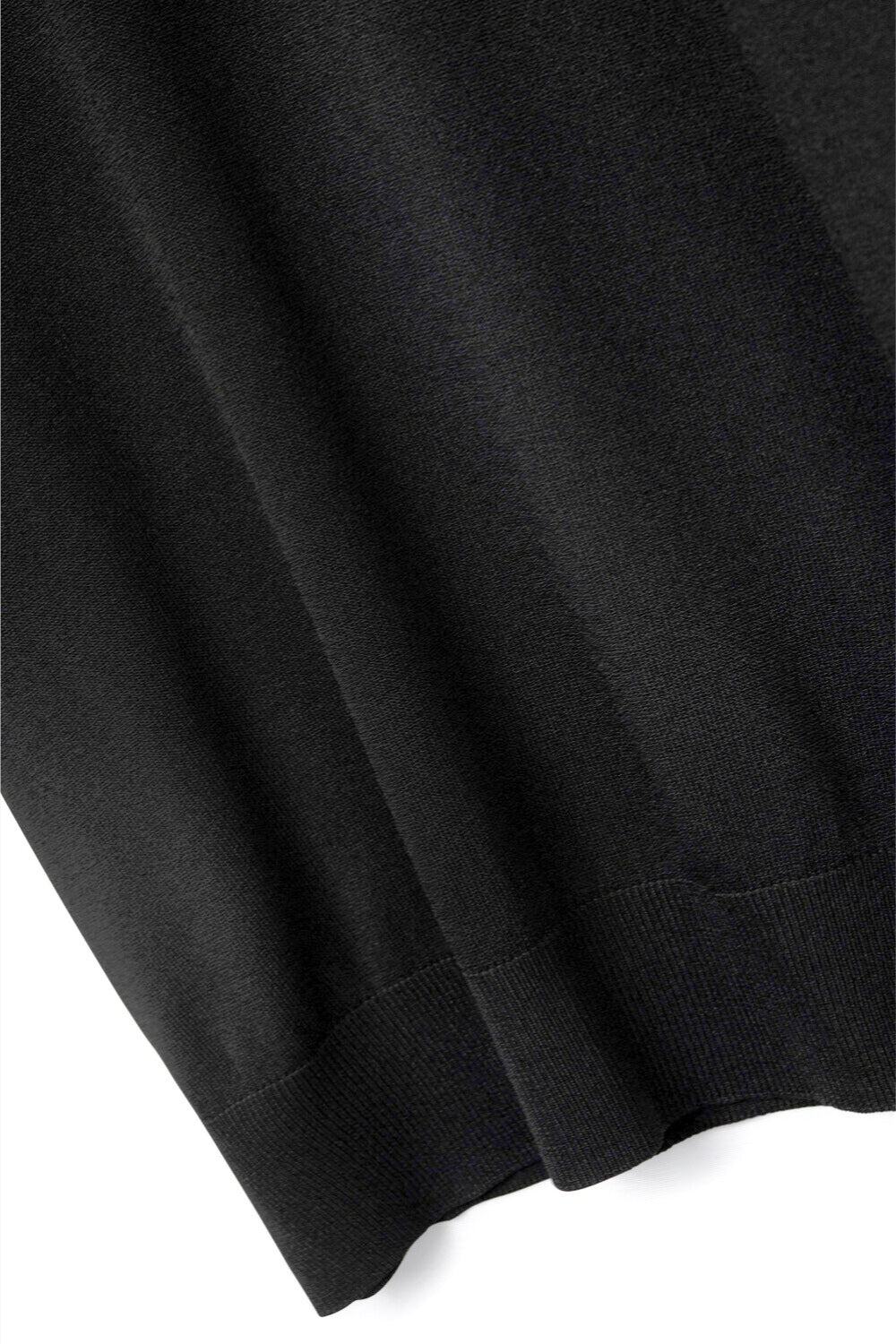 Black turtleneck sweater with fitted short sleeves