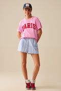 Blue and White Shorts with side pockets