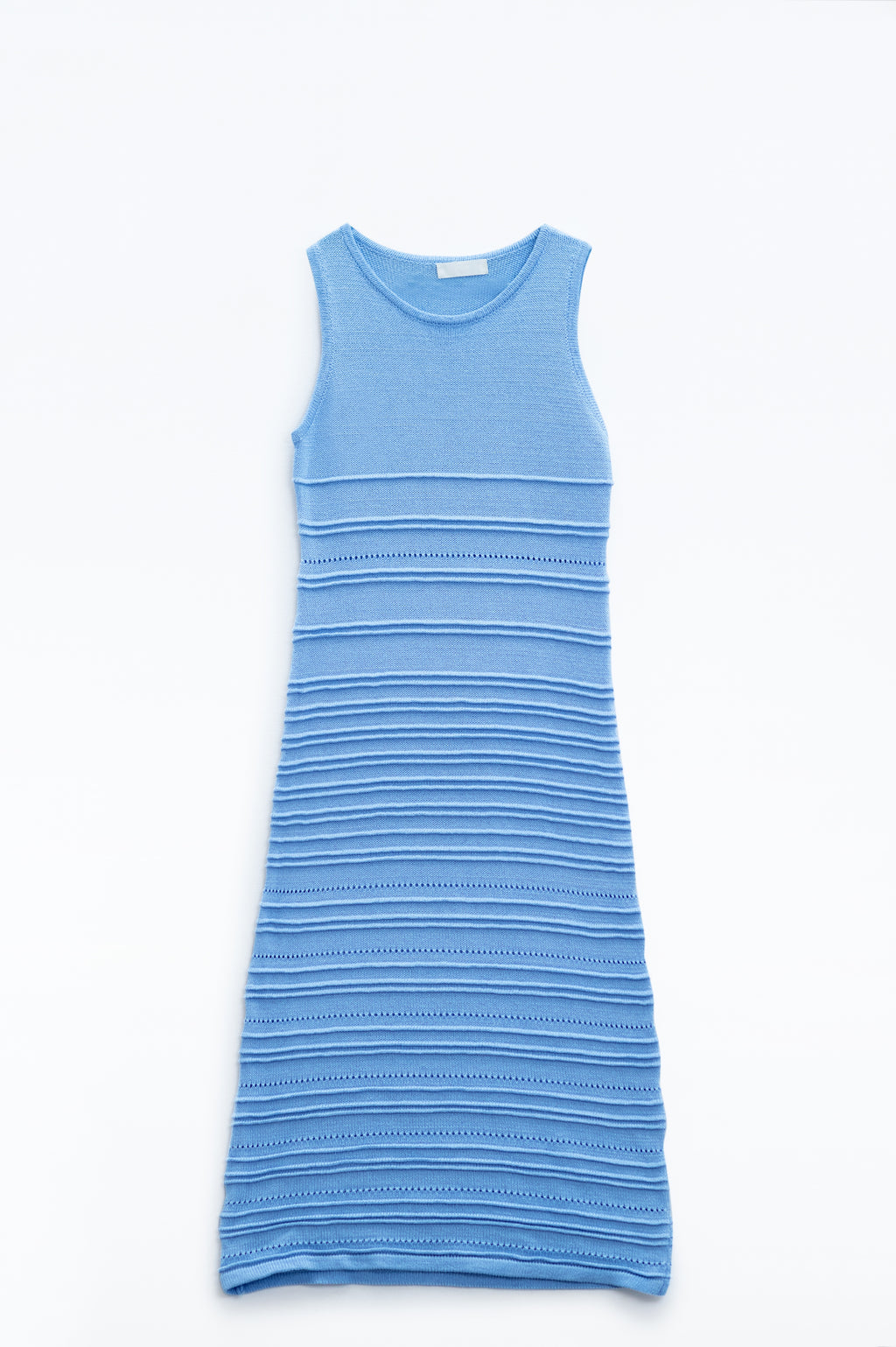 Q2 Blue Maxi Crochet Sleeveless Knitted Dress