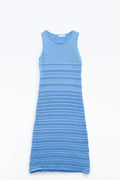 Q2 Blue Maxi Crochet Sleeveless Knitted Dress