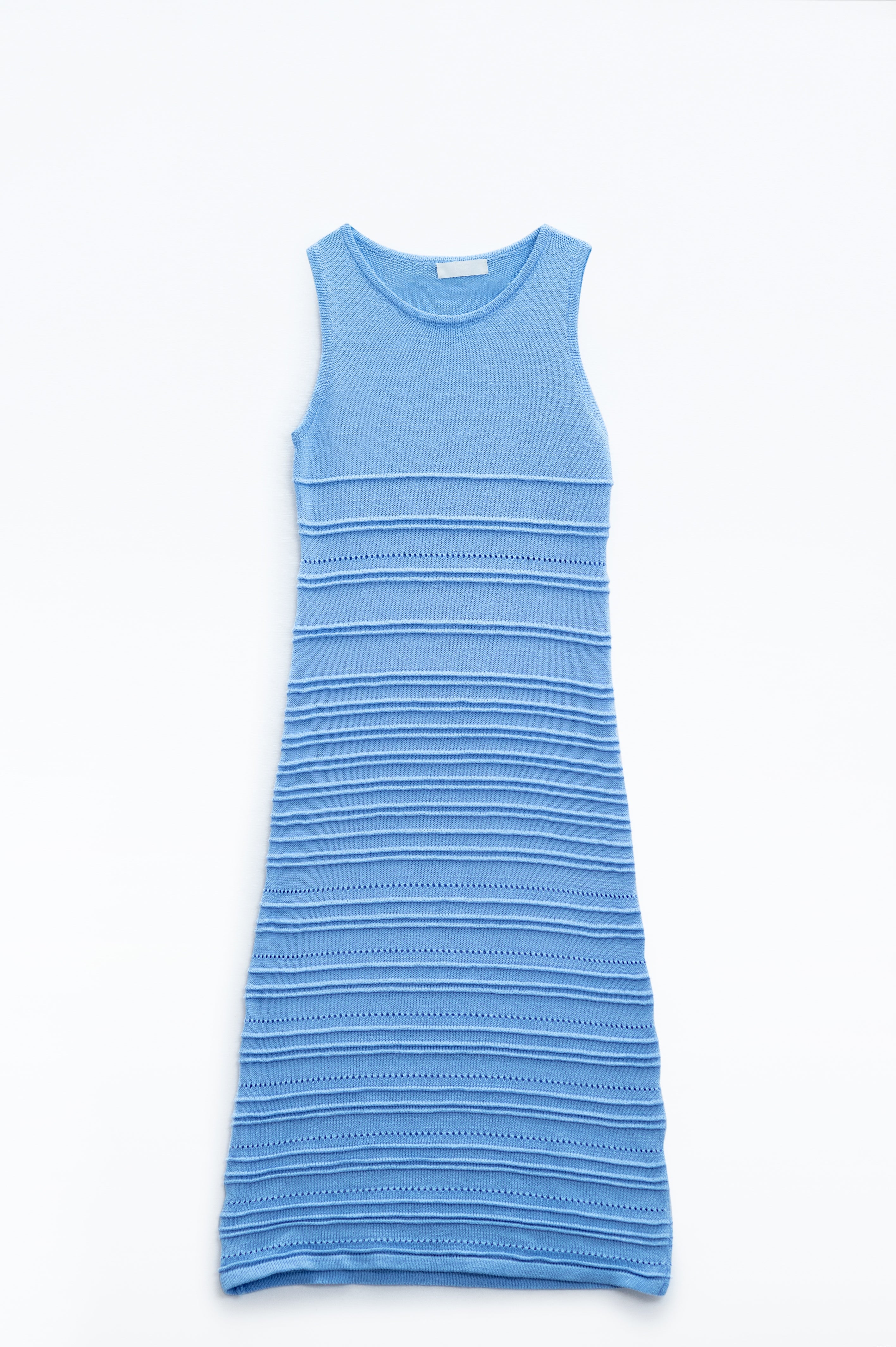 Q2 Blue Maxi Crochet Sleeveless Knitted Dress