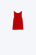 Q2 Boat Neck Comfy Ribbed Top in Ruby Red