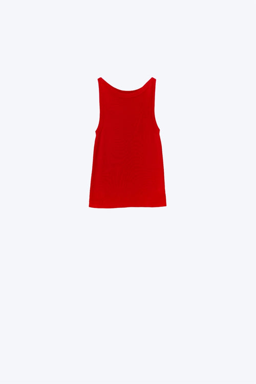 Q2 Boat Neck Comfy Ribbed Top in Ruby Red