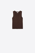 Q2 Brown Ribbed Knit Tank Top for Layering