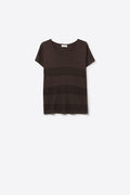 Q2 Brown Striped Texture Knit sweater