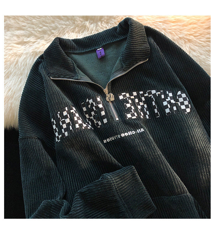 UNIKCOSA UrbanSoul Unisex Corduroy Lapel Hoodie Coat