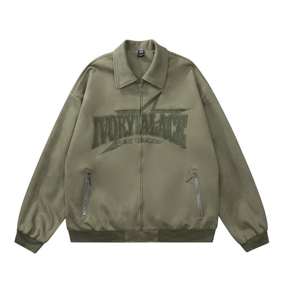 UNIKCOSA LuxeEase Letter Embroidered Pilot Jacket Bomber 💫