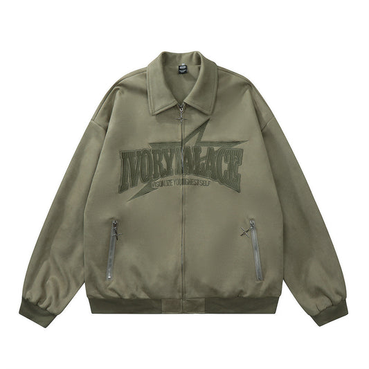 UNIKCOSA LuxeEase Letter Embroidered Pilot Jacket Bomber 💫