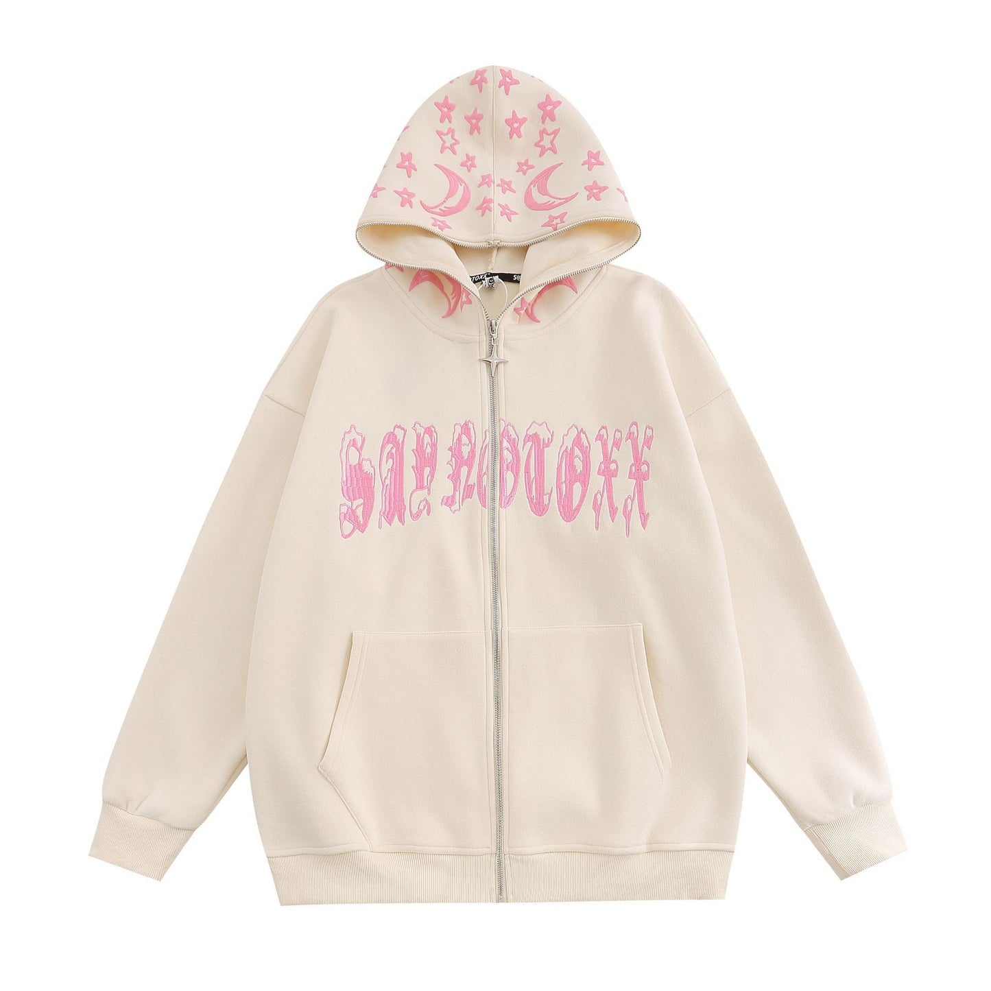 UNIKCOSA Velora High Street Embroidered Letter Hoodie Coat 🌆