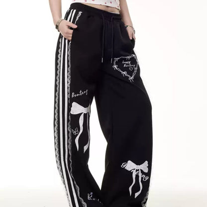 UNIKCOSA Velora Vintage Bow Lace Straight Leg Pants 💫