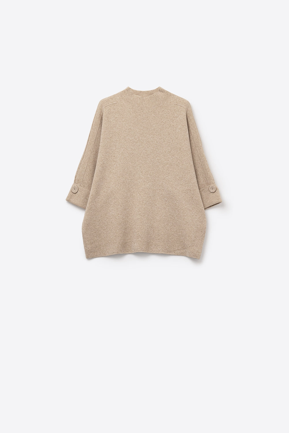 Q2 Camel Knitted Sweater with Button Details