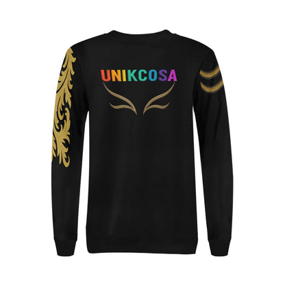 UNIKCOSA Velora Rib Cuff Crewneck Sweatshirt Over Print 💫