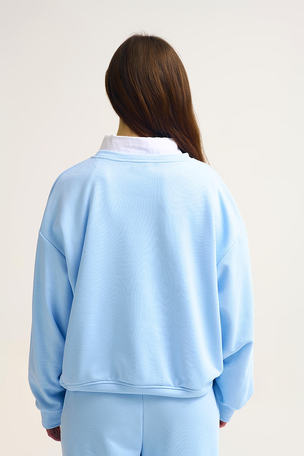 Côte d’Azur Embroidered Pastel Blue Sweatshirt