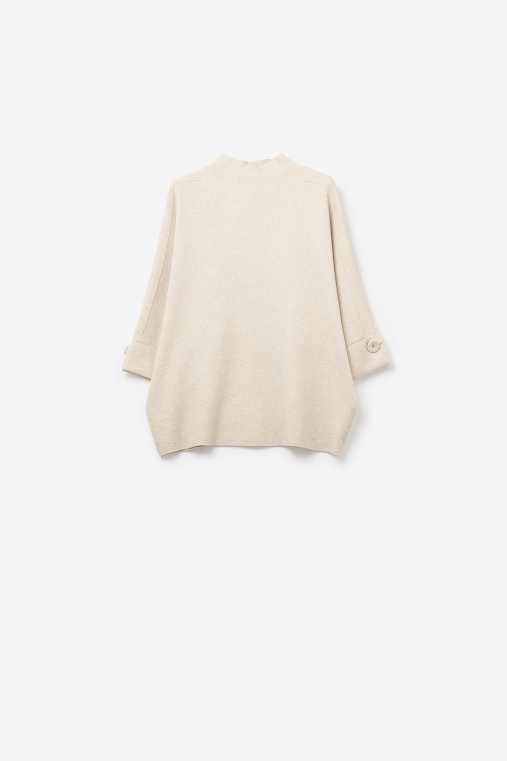 Q2 Cream Knitted Sweater with Button Details