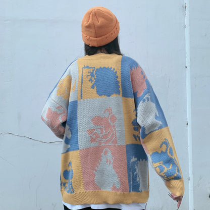 UNIKCOSA NoirFit Check Contrast Jacquard Sweater 💫