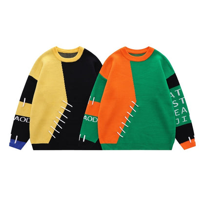 UNIKCOSA RetroMuse Colorblock Sweater Unisex Crewneck 💫