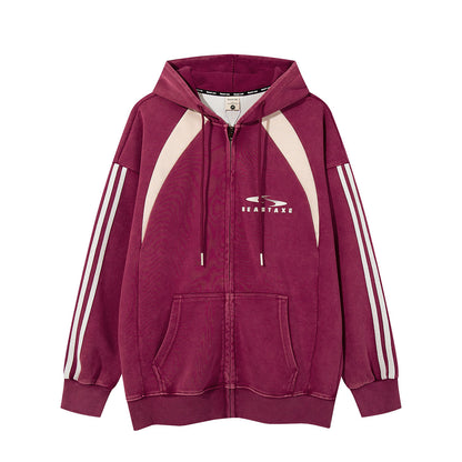 UNIKCOSA UrbanSoul Striped Patchwork Hoodie Pullover 💫