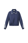 Woven Polyester Fiber Women's Jacket Sporty Color Clash 2-piece Set
