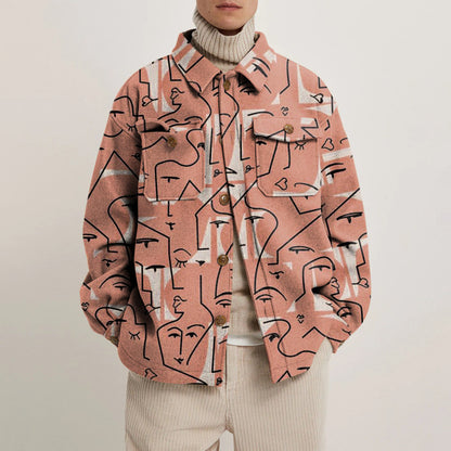 UNIKCOSA UrbanSoul Autumn Printed Lapel Jacket Men's Coat 💫