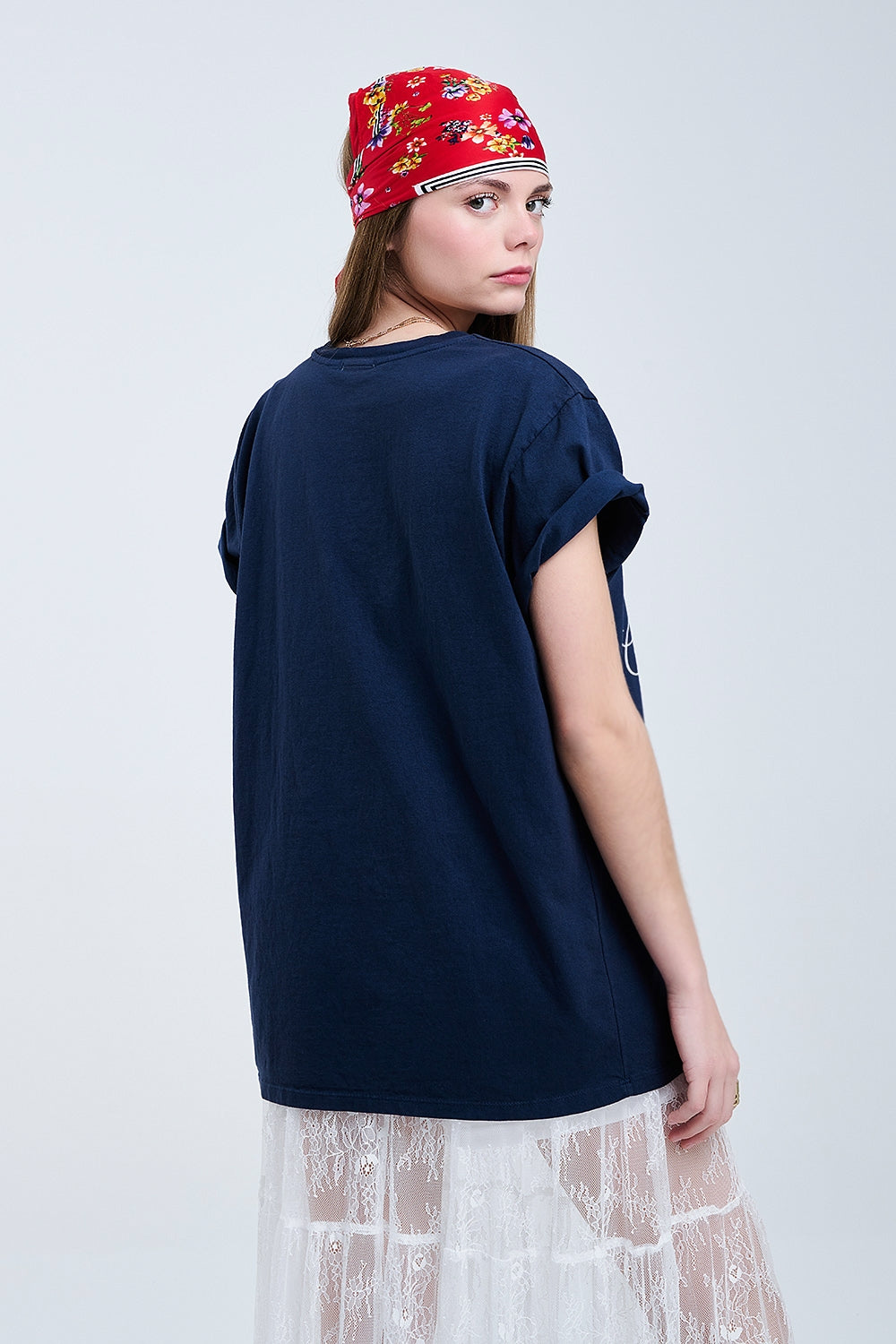 Dark Blue T Shirt With Castle Manor Design