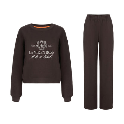 UNIKCOSA Love Embroidery Casual Suit – Two-Piece Street Set for Men and Women