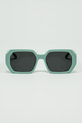 Q2 Diamond-Shaped Sunglasses with light Emerald Lenses