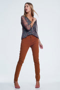 UNIKCOSA Drop crotch skinny jean in Orange