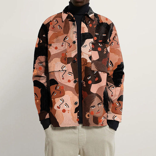 UNIKCOSA UrbanSoul Autumn Printed Lapel Jacket Men's Coat 💫