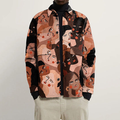 UNIKCOSA UrbanSoul Autumn Printed Lapel Jacket Men's Coat 💫