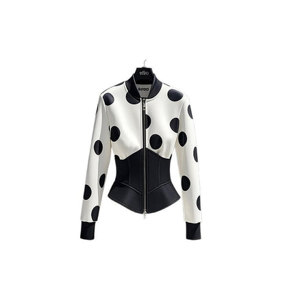 UNIKCOSA Velora Chanel Style Top Blouse With White Dots 💫