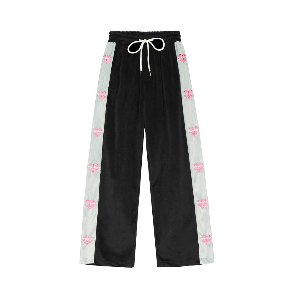 UNIKCOSA Love Embroidery Casual Suit – Two-Piece Street Set for Men