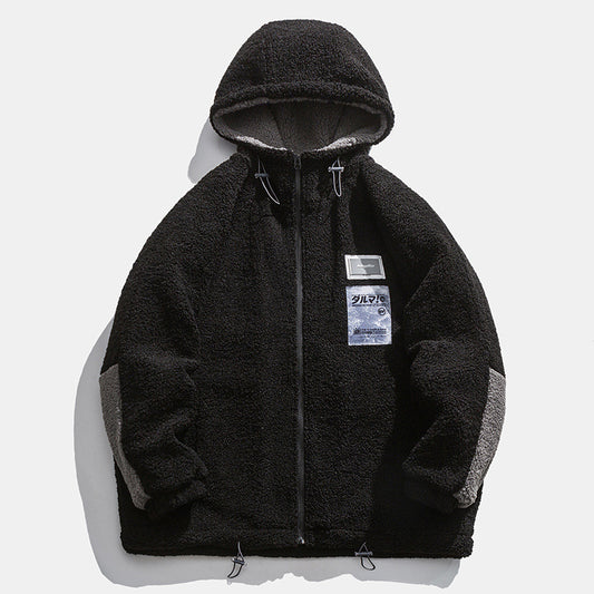 UNIKCOSA NoirFit Men Fleece Lined Winter Coat With Hood 💫
