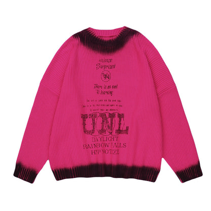 UNIKCOSA Letter Crew Neck Sweater – Street Style Pullover for Men