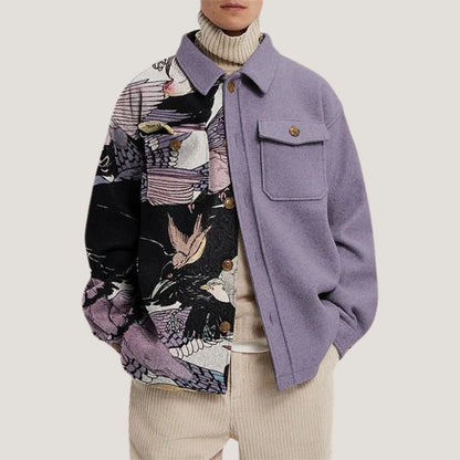 UNIKCOSA UrbanSoul Autumn Printed Lapel Jacket Men's Coat 💫