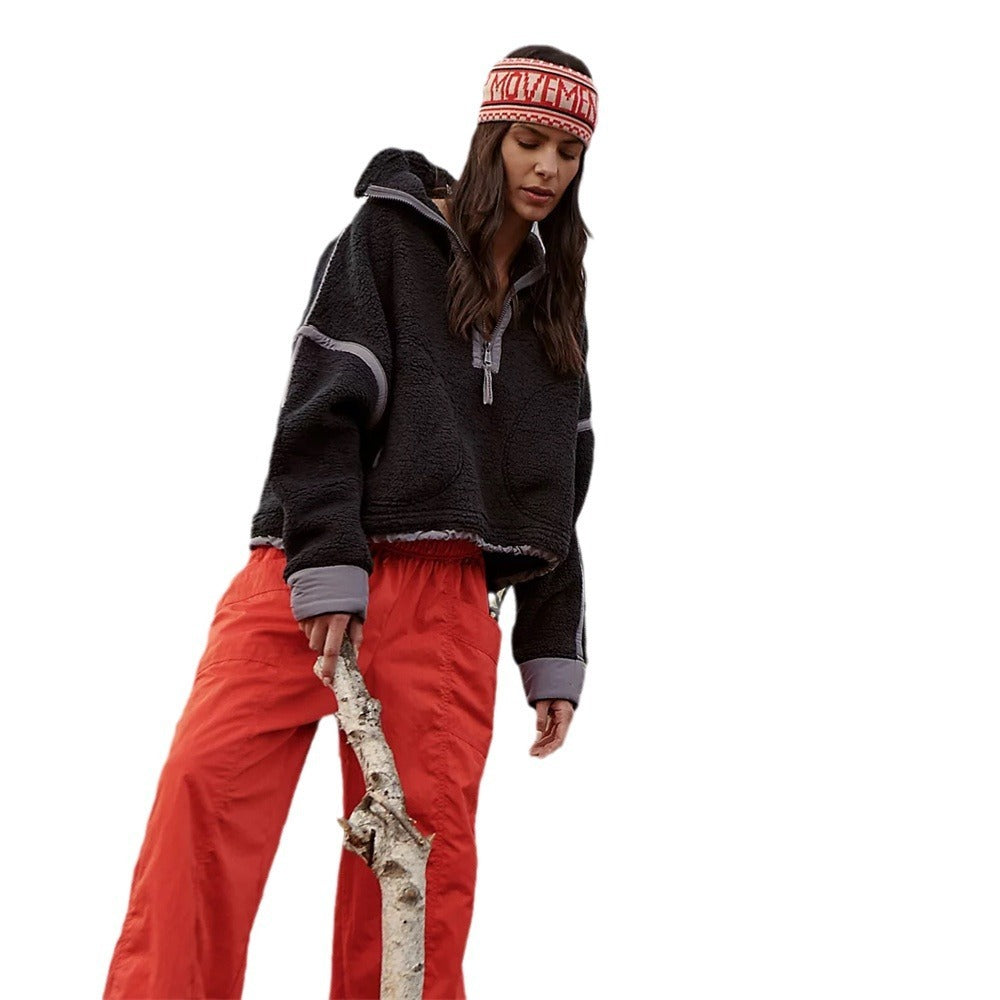 UNIKCOSA Velora Solid Color Casual Lambswool Pullover 🌆