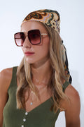 Q2 Extra Large Square Sunglasses in Brown