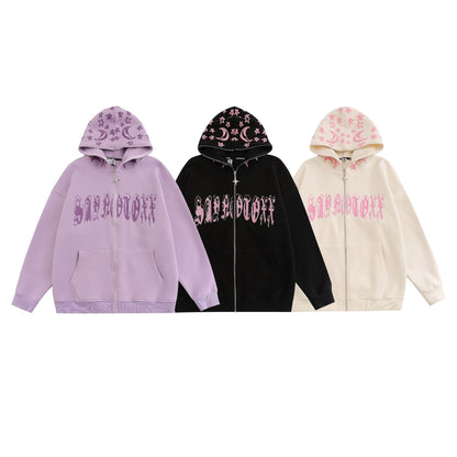 UNIKCOSA Velora High Street Embroidered Letter Hoodie Coat 🌆