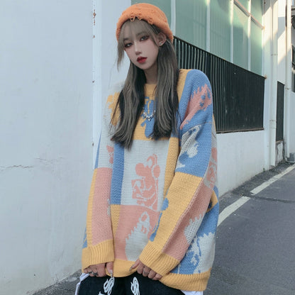 UNIKCOSA NoirFit Check Contrast Jacquard Sweater 💫