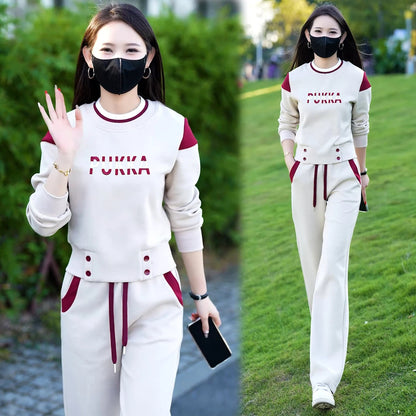 UNIKCOSA Velora Wide-Leg Two-Piece Set Loose Top Trousers 💫