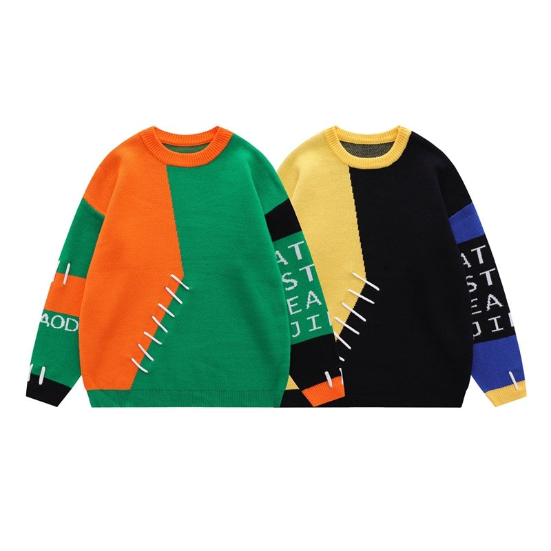 UNIKCOSA RetroMuse Colorblock Sweater Unisex Crewneck 💫