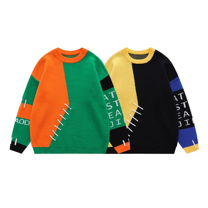 UNIKCOSA RetroMuse Colorblock Sweater Unisex Crewneck 💫