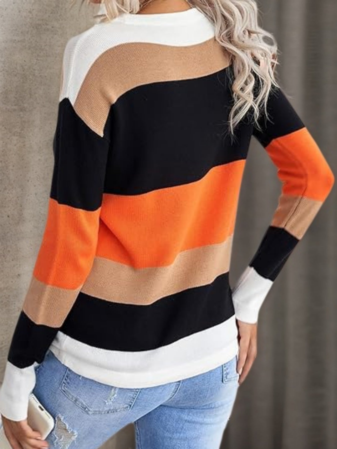 UNIKCOSA LuxeEase Striped Color-Block Hoodie Sweater 💫